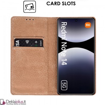 Telone grynos odos dėklas - juodas (Xiaomi Redmi Note 14 5G) Telone grynos odos dėklas - juodas (Xiaomi Redmi Note 14 5G)